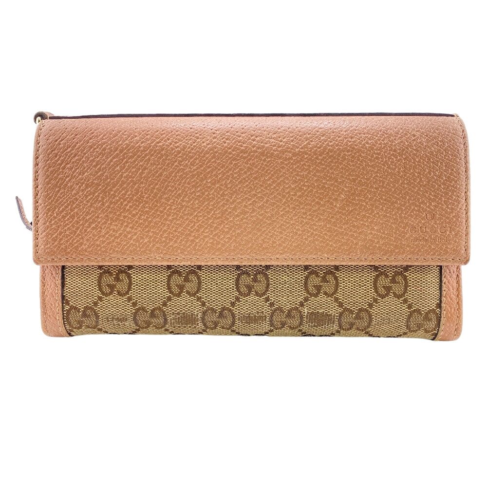 傷や汚れあり】グッチ GUCCI 長財布 GGキャンバス かぶせ