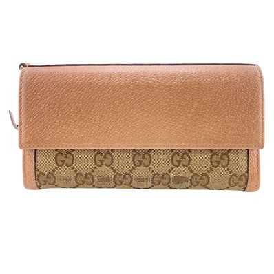 グッチ GUCCI 長財布 GGキャンバス かぶせファスナー小銭入れ長財布 323396 ベージュ