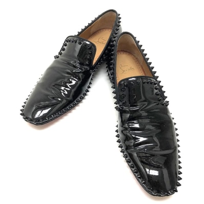 クリスチャンルブタン Christian Louboutin スタッズ ローファー 靴 革靴 レザーシューズ パテントレザー ブラック