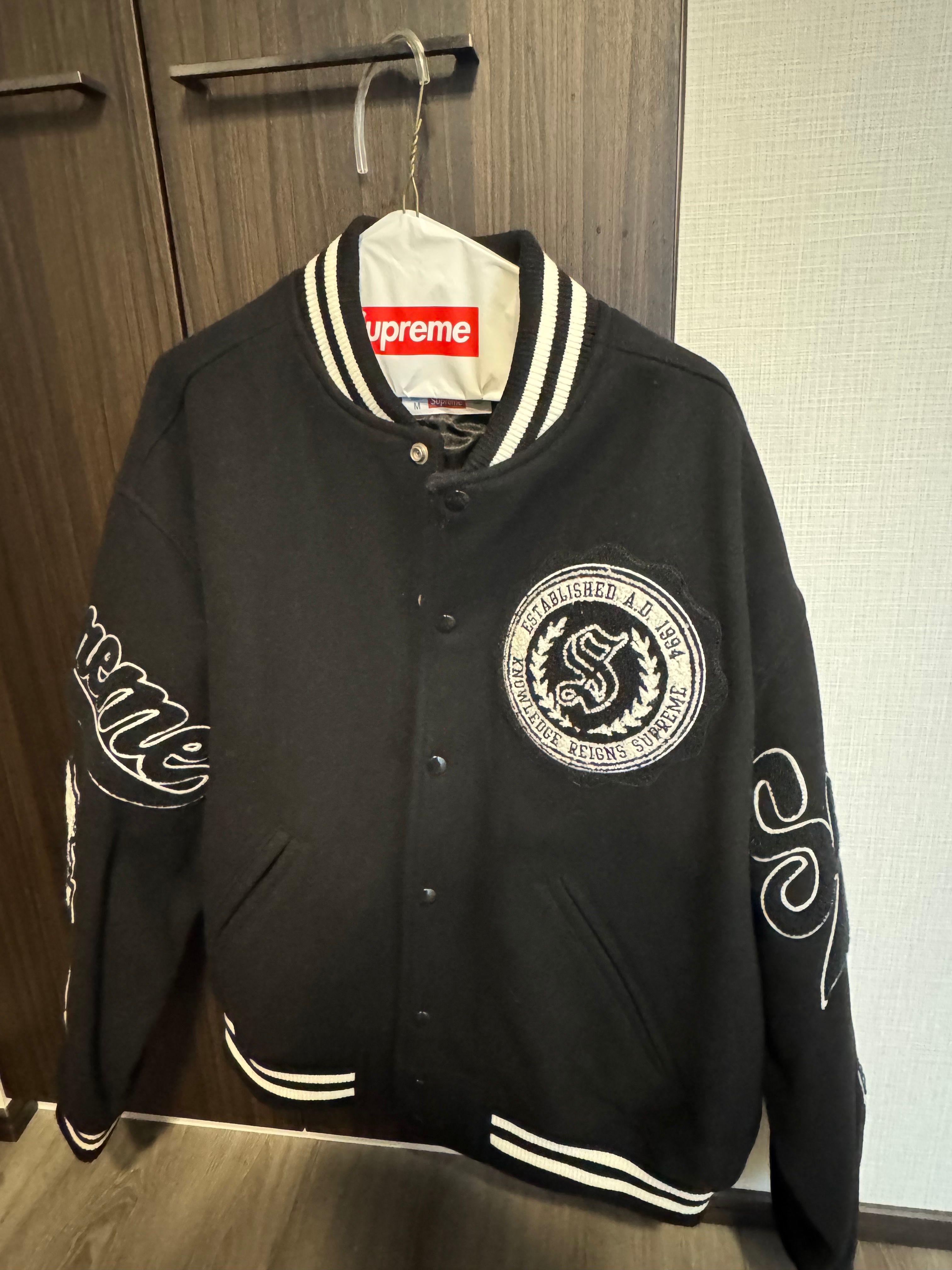 Y*U様 シュプリーム ヴェリタス バーシティ ジャケット Sサイズ　ブラック Supreme Veritas Varsity Jacket 