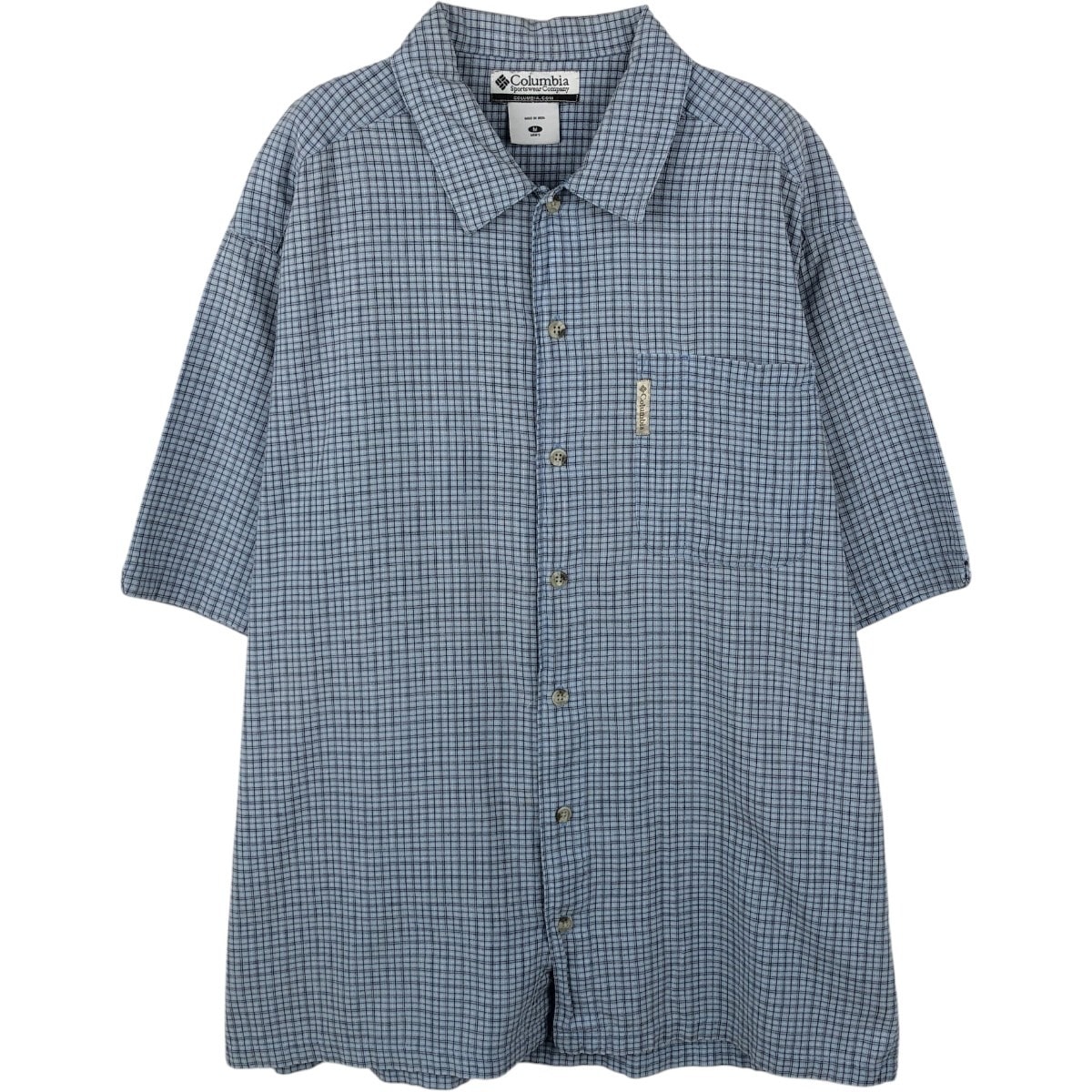 古着 00年代 コロンビア Columbia 半袖 コットン チェックシャツ ボックスシャツ メンズM相当/eaa665285