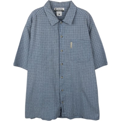 古着 00年代 コロンビア Columbia 半袖 コットン チェックシャツ ボックスシャツ メンズM相当/eaa665285