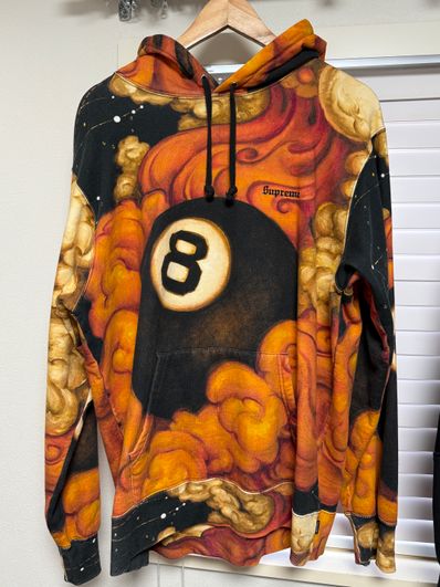 Supreme / Martin Wong Schott 8-Ball Hooded Sweatshirt "Orange"
