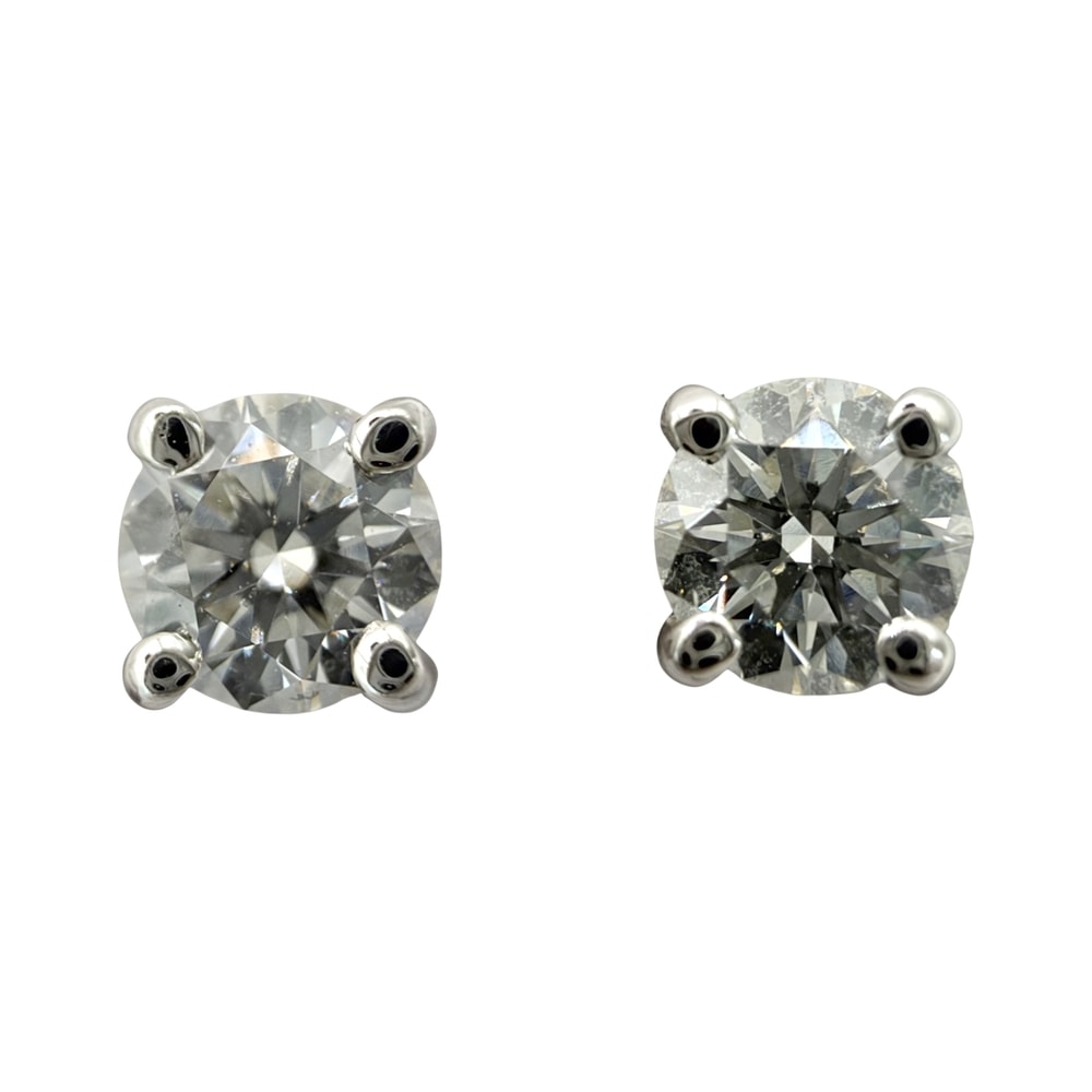 TIFFANY&Co. ティファニー ピアス ソリティア ジュエリー アクセサリー Pt950プラチナ ダイヤモンド シルバー レディース 約1.5g【中古品】
