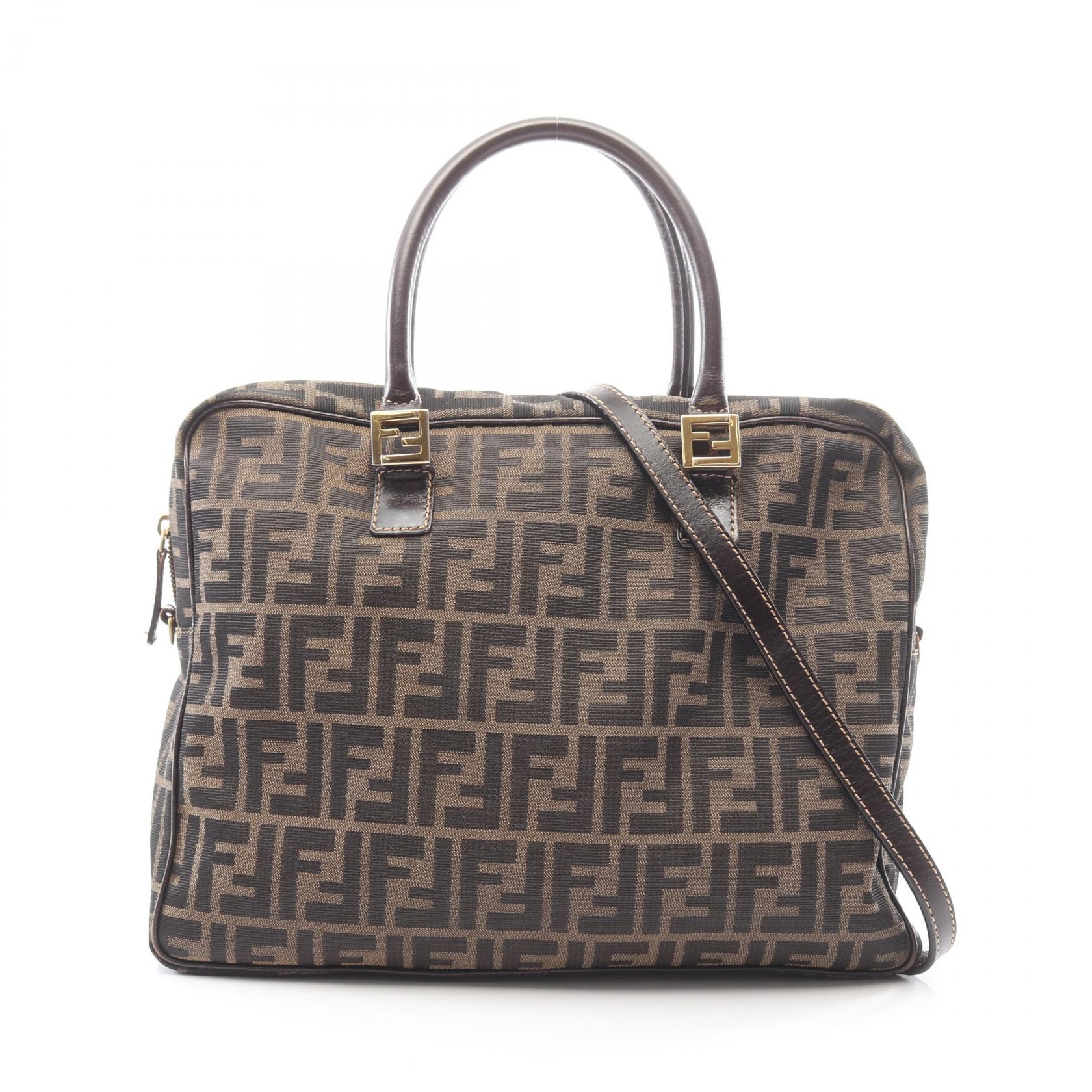 D (傷や汚れあり)】フェンディ FENDI ズッカ 2WAY ブリーフケース