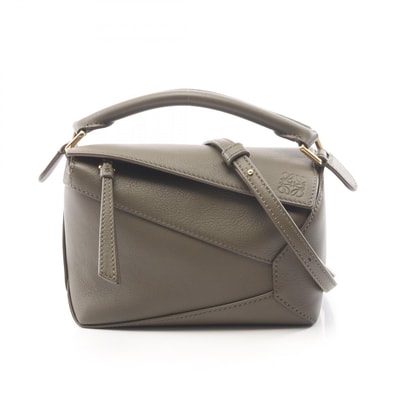 ロエベ LOEWE PUZZLE EDGE MINI パズル ミニ 2WAY ハンドバッグ バッグ レザー レディース カーキ系 A510P88X26 【中古】