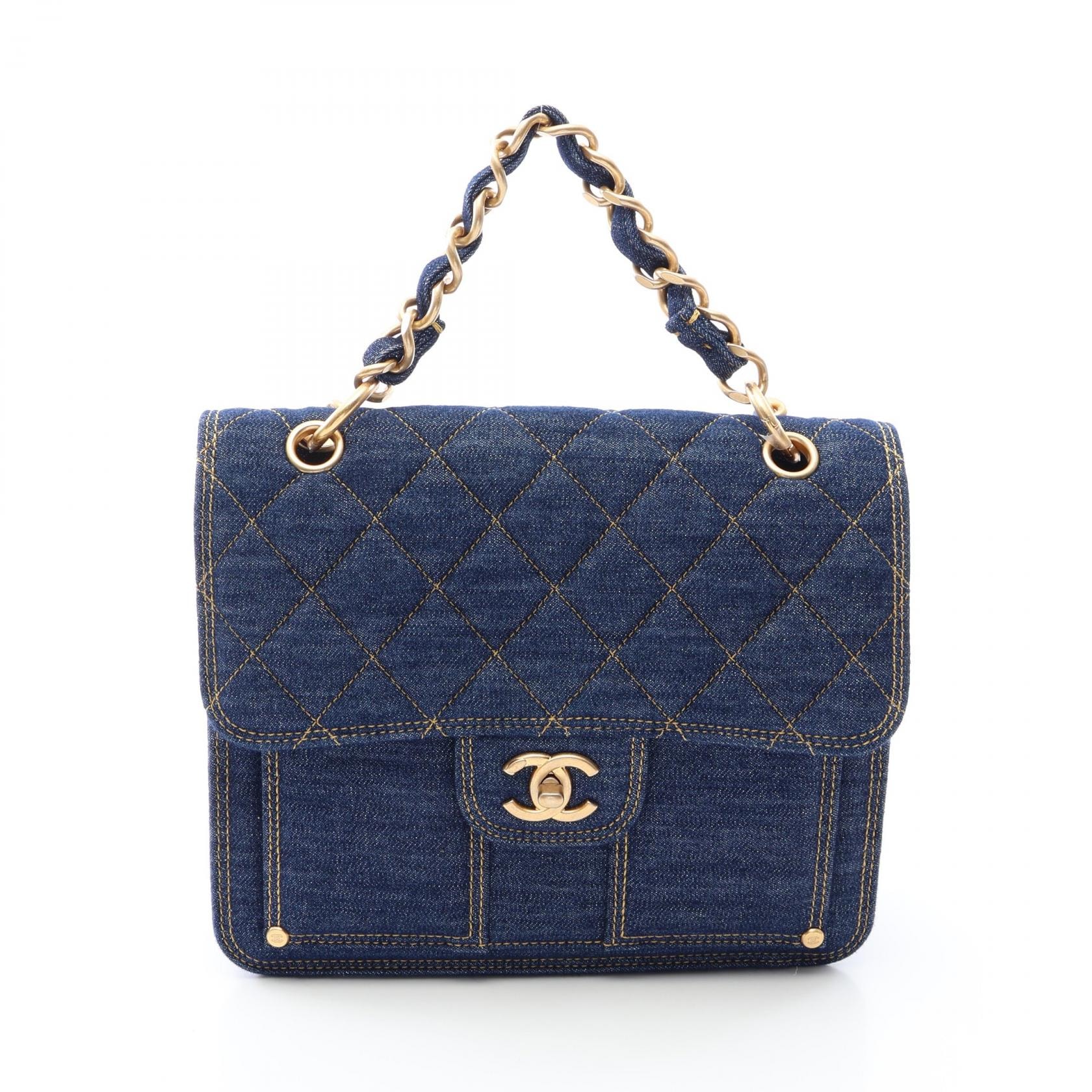 シャネル CHANEL マトラッセ チェーン リュックサック バックパック バッグ デニム レディース ブルー系 【中古】