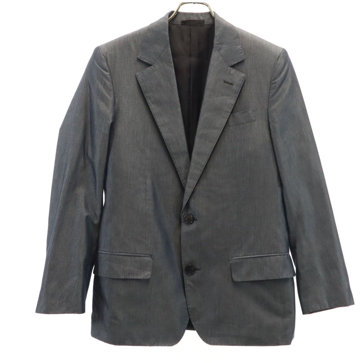 LOUIS VUITTON ルイヴィトン イタリア製 ヘリンボーン柄 デニムテーラードジャケット 46 チャコールグレー