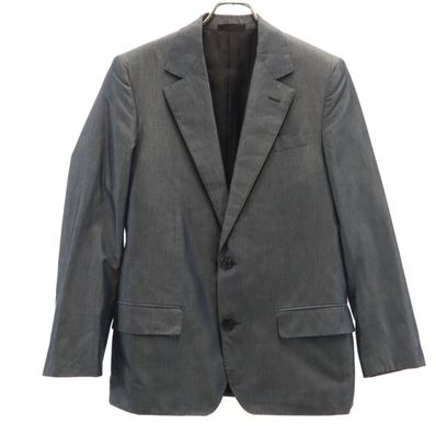 LOUIS VUITTON ルイヴィトン イタリア製 ヘリンボーン柄 デニムテーラードジャケット 46 チャコールグレー