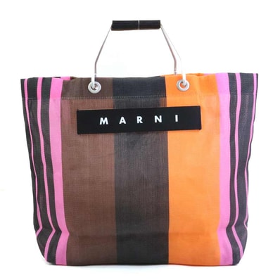 マルニ MARNI ハンドバッグ フラワーカフェ ナイロン/レザー/アルミ マルチカラー レディース【中古】 h32123j