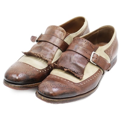 チャーチ SHANGHAI シャンガイ モンクストラップ タッセル ブローグ 革靴 ドレスシューズ メンズ ブラウン ベージュ サイズ表記不明 CHURCH'S