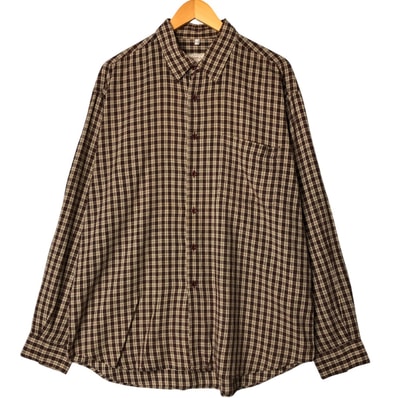 古着 アルマーニ ARMANI JEANS チェック柄 長袖 シャツ メンズL相当/eaa584257
