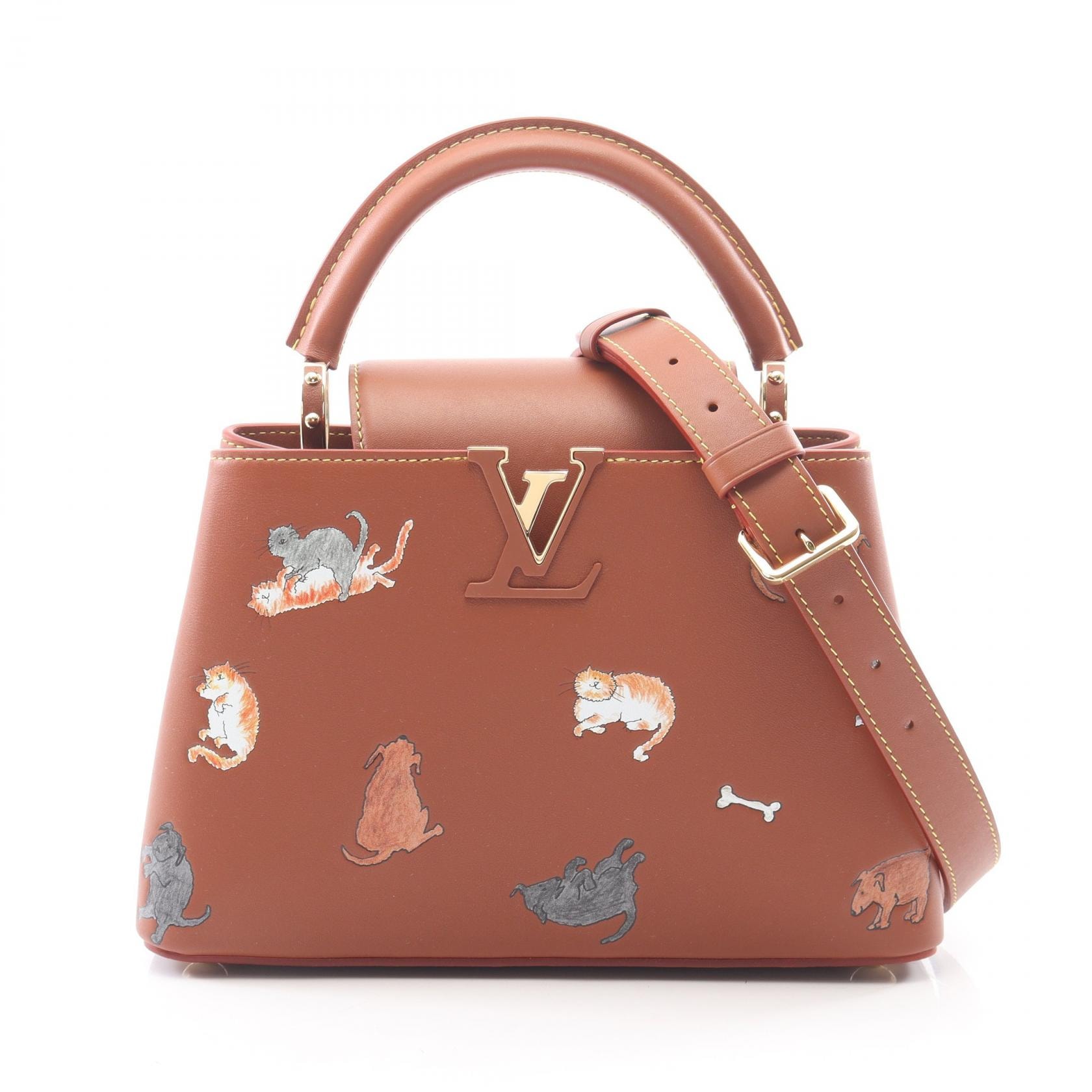 ルイ・ヴィトン LOUIS VUITTON LOUIS VUITTON × GRACE CODDINGTON カプシーヌBB タン 2WAY ハンドバッグ バッグ レザー レディース ブラウン系 M25874 【中古】