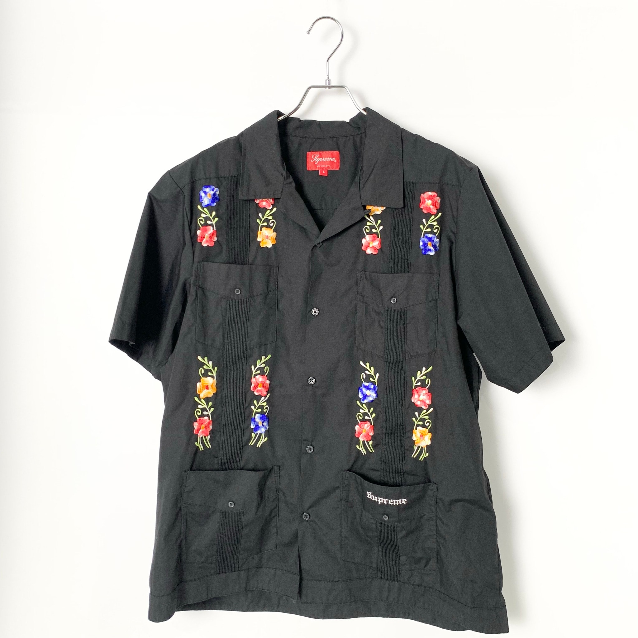 Supreme - Flowers Guayabera S/S Shirt Black