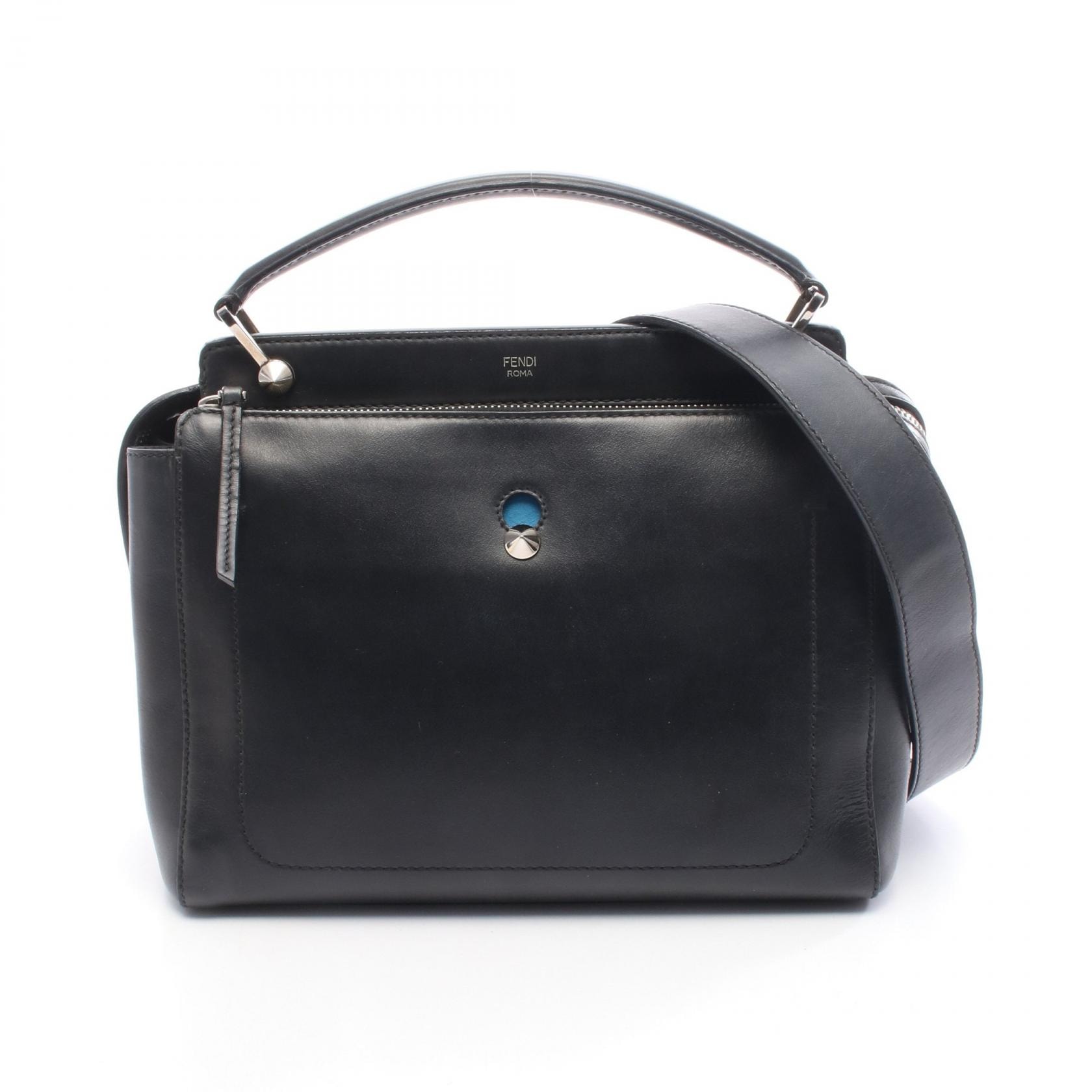 フェンディ FENDI DOT COM ドットコム ハンドバッグ バッグ レザー レディース ブラック系 8BN293 【中古】