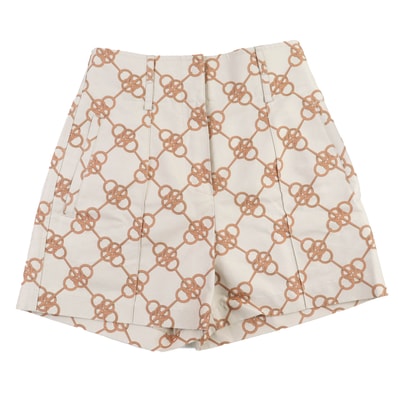 極美品 エルメス 総柄 ショートパンツ ベージュ 34 2E0456DX