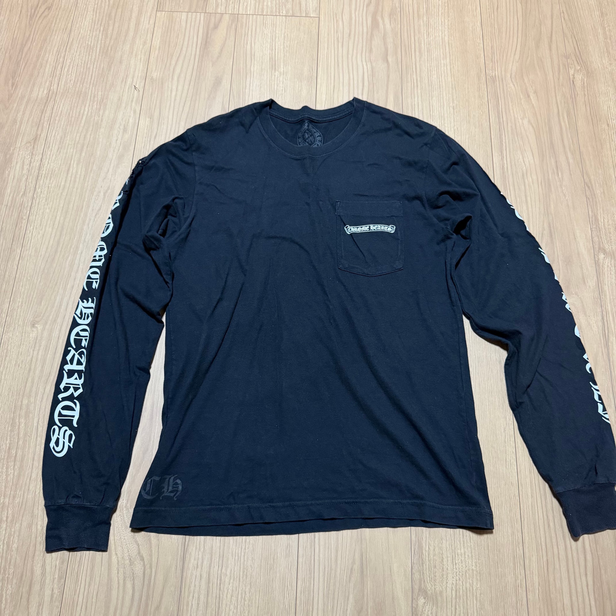Chrome Hearts Scroll Logo L/S T-Shirt "Black"