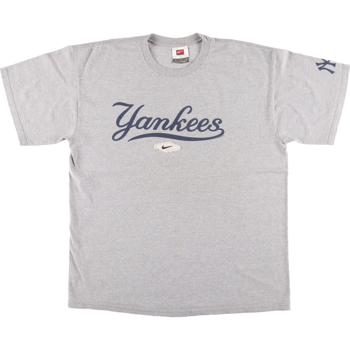 古着 00年代 ナイキ NIKE TEAM MLB NEW YORK YANKEES ニューヨークヤンキース スポーツプリントTシャツ L メンズL相当/eaa555883
