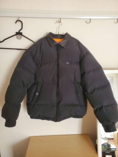 Supreme Leather Collar Puffy Jacket "Black"