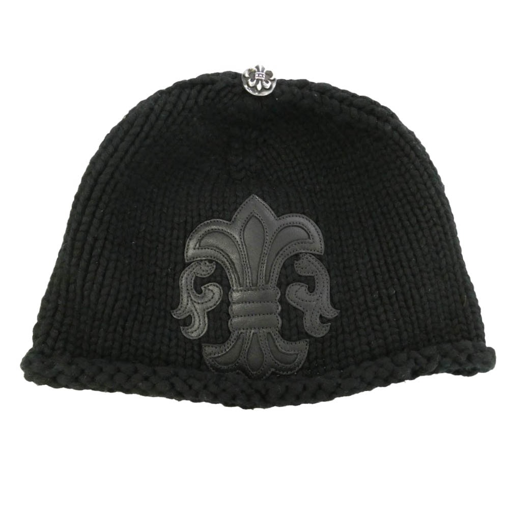CHROME HEARTS クロムハーツ(原本無) 修理保証確認書付属 BS FLARE BEANIE BSフレアパッチ付き ビーニー ニットキャップ 帽子 ブラック系【中古】