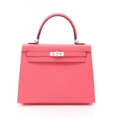 エルメス HERMES ケリー25 2WAY ハンドバッグ バッグ レザー カーフ(牛革) ヴォーエプソン ヴォーエプソン ローズアザレ C刻印(2018年製造) レディース ピンク系 【中古】