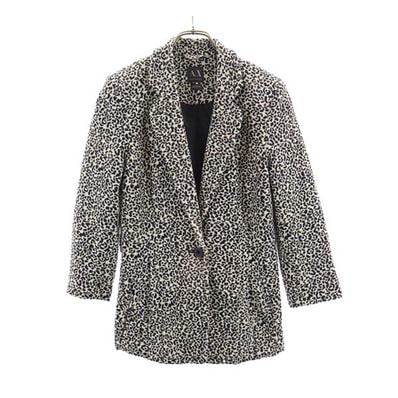 ARMANI EXCHANGE アルマーニエクスチェンジ レオパード柄 7分袖 テーラードジャケット S ブラック系 ヒョウ柄
