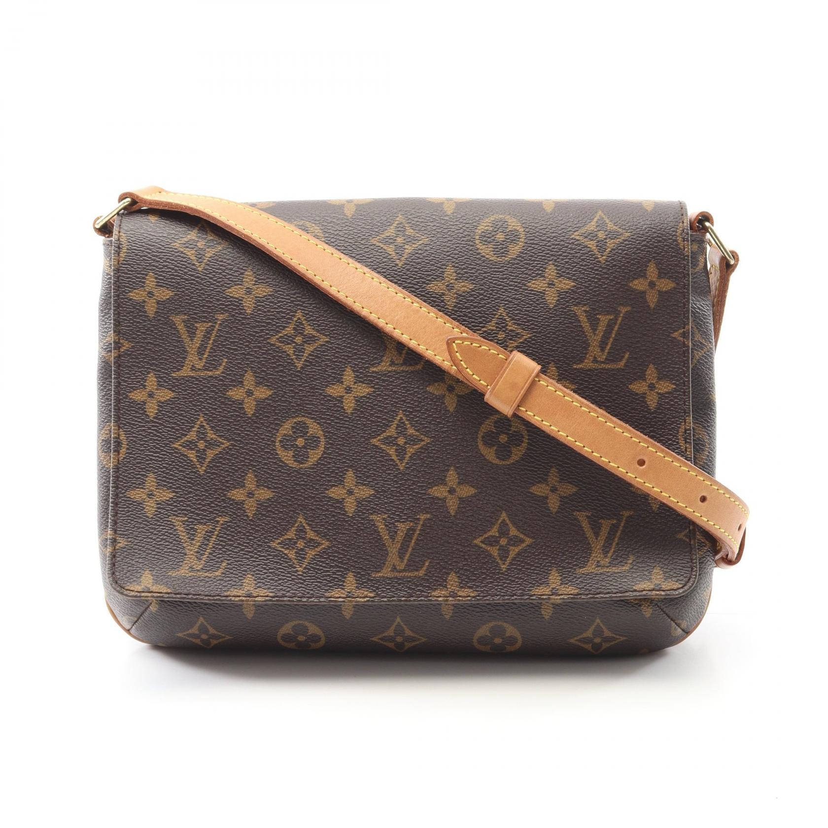 ルイ・ヴィトン LOUIS VUITTON ミュゼットタンゴ ロングストラップ ショルダーバッグ バッグ PVCコーティングキャンバス レザー モノグラム レディース ブラウン系 M51388 【中古】