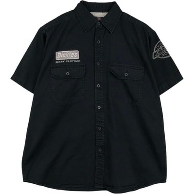 古着 ディッキーズ Dickies 半袖 ワークシャツ ボックスシャツ メンズL相当/eaa659126