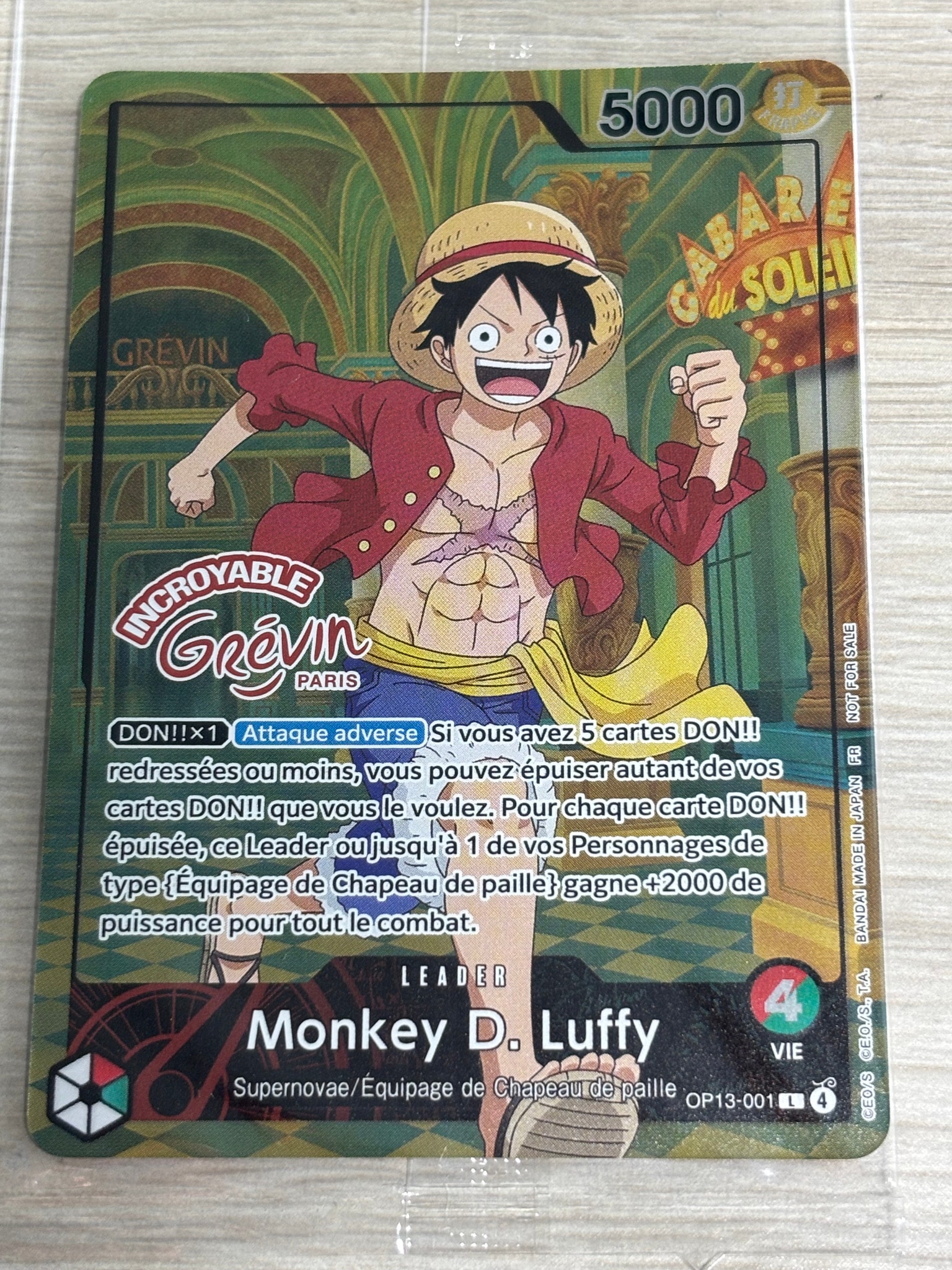モンキー・D・ルフィ L [OP13-001]【フランス語版】(プロモーションカード「ONE PIECE × グレヴァン美術館」)