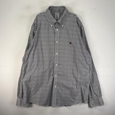 古着 ブルックスブラザーズ Brooks Brothers 長袖シャツ ワンポイント 刺繍ロゴ L ホワイト系 チェック メンズ