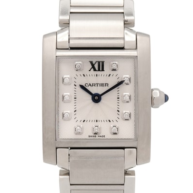 カルティエ CARTIER タンクフランセーズ SM 11Pダイヤ 腕時計 時計 ステンレススチール ダイヤモンド レディース シルバー系 WE110006 【中古】