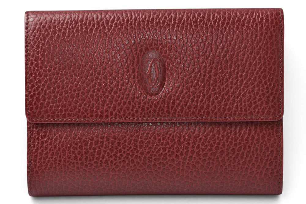 カルティエ 折財布/三つ折り ヴィンテージ Cartier がま口財布 マスト ドゥ カルティエ ボルドー 【中古】