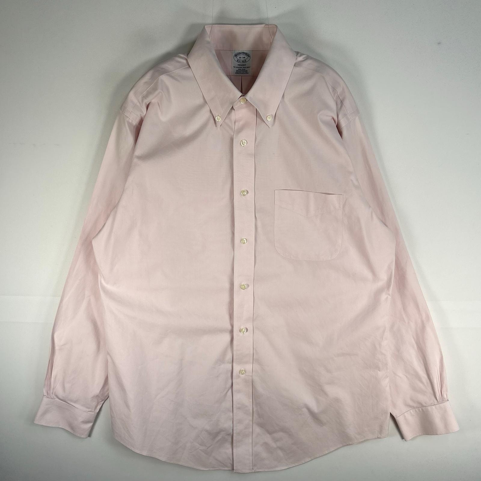 古着 ブルックスブラザーズ Brooks Brothers 長袖シャツ 胸ポケ REGENT ボタンダウン L ピンク系 無地 メンズ