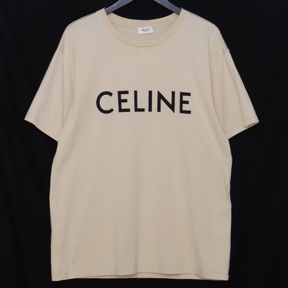 CELINE Men's Celine Loose T-shirt In Cotton Jersey "Champagne/Noir"