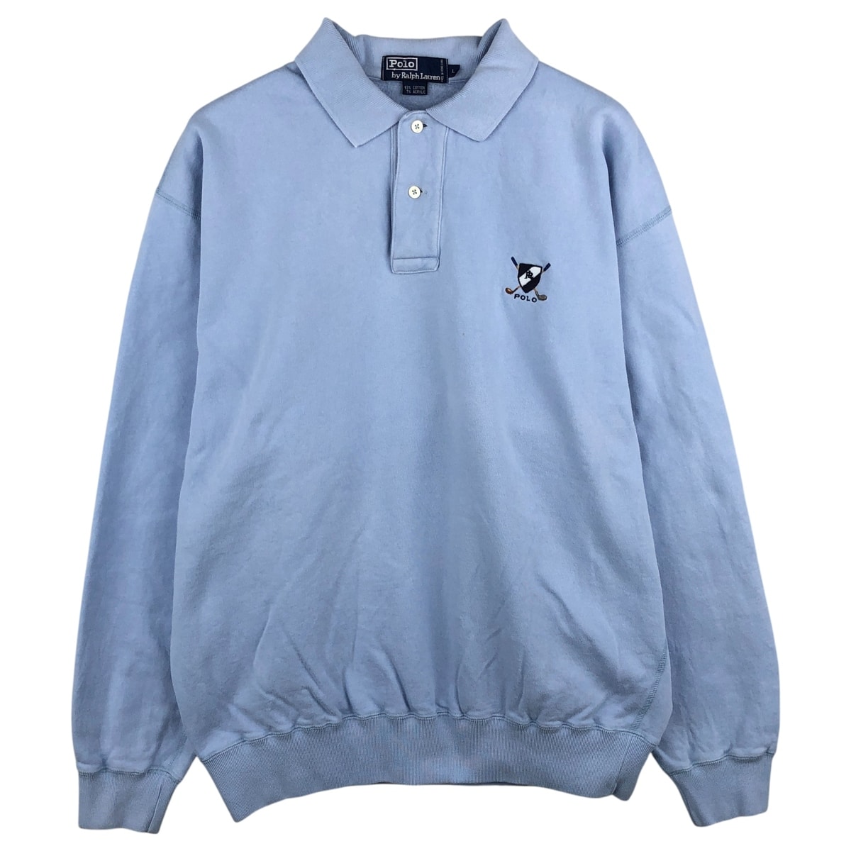 古着 ラルフローレン Ralph Lauren POLO by Ralph Lauren 襟付きハーフボタン スウェットシャツ トレーナー メンズL相当/eaa606994