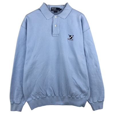 古着 ラルフローレン Ralph Lauren POLO by Ralph Lauren 襟付きハーフボタン スウェットシャツ トレーナー メンズL相当/eaa606994