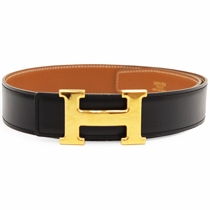 【美品】HERMES エルメス コンスタンスベルト サイズ 65 レディース Constance レザー リバーシブル ロゴ ゴールド Hバックル 革小物 箱/小袋付属 ブラック ブラウン 黒 茶色 フランス製