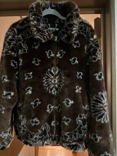 Supreme Bandana Faux Fur Bomber Jacket "Brown"