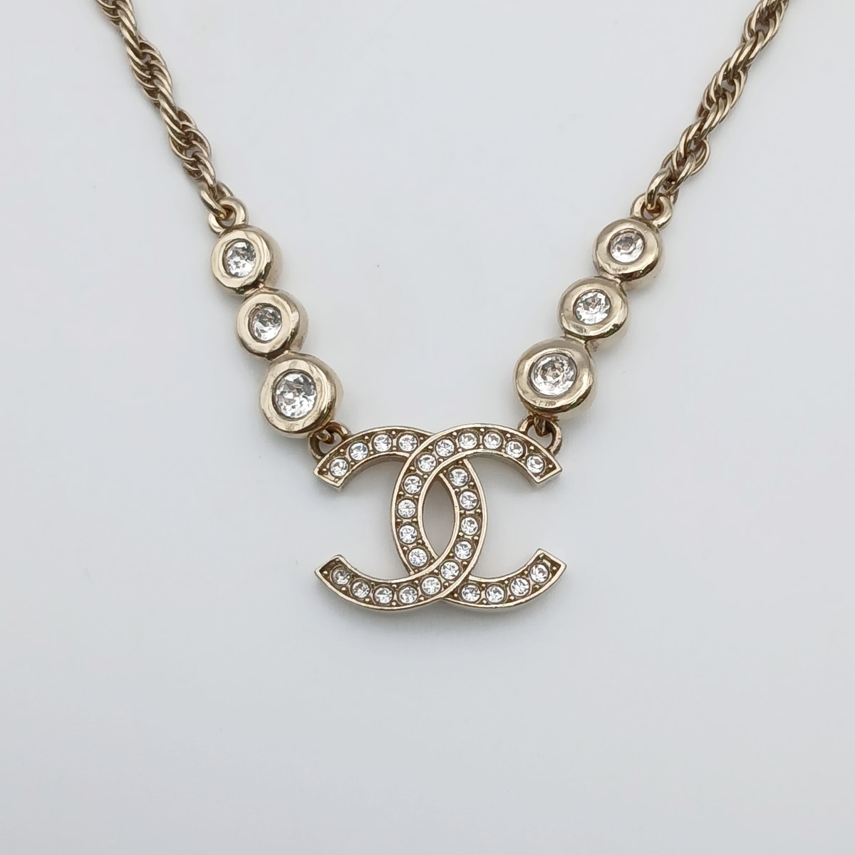 CHANEL シャネル ココマーク ラインストーン ネックレス ABC175 B14706 メタル ゴールド B25 レディース【中古】