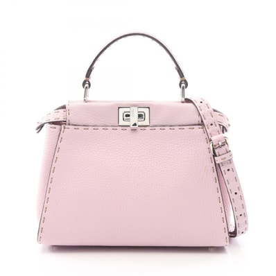 フェンディ FENDI ミニピーカブー セレリア 2WAY ハンドバッグ バッグ レザー レディース ピンク系 【中古】
