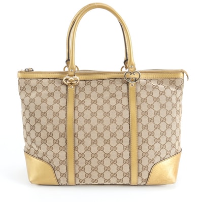 ■美品 グッチ GGキャンバスラブリー 257068 トート バッグ