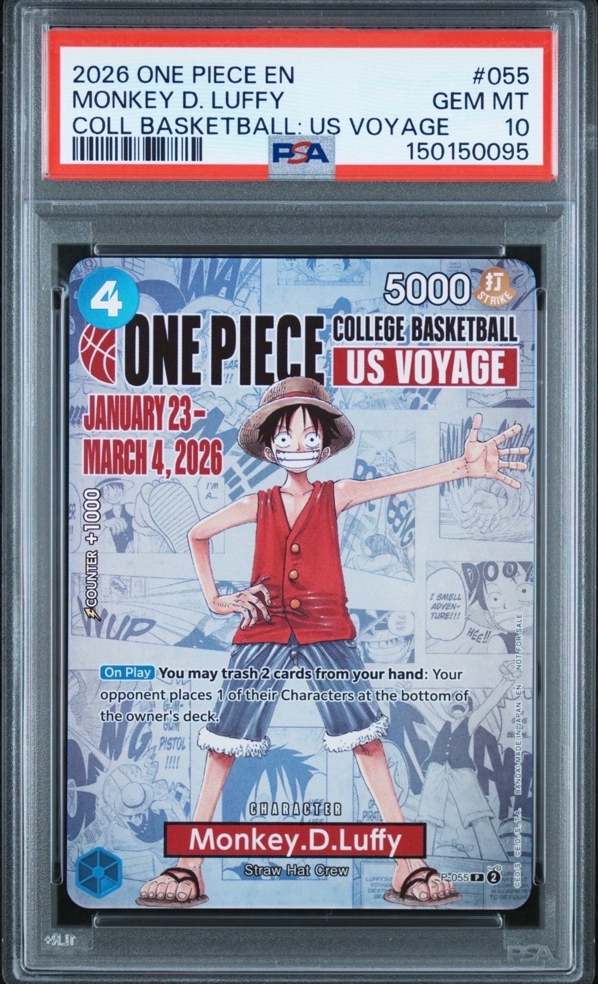PSA10】モンキー・D・ルフィ：P (開封済) [P-055]【英語版