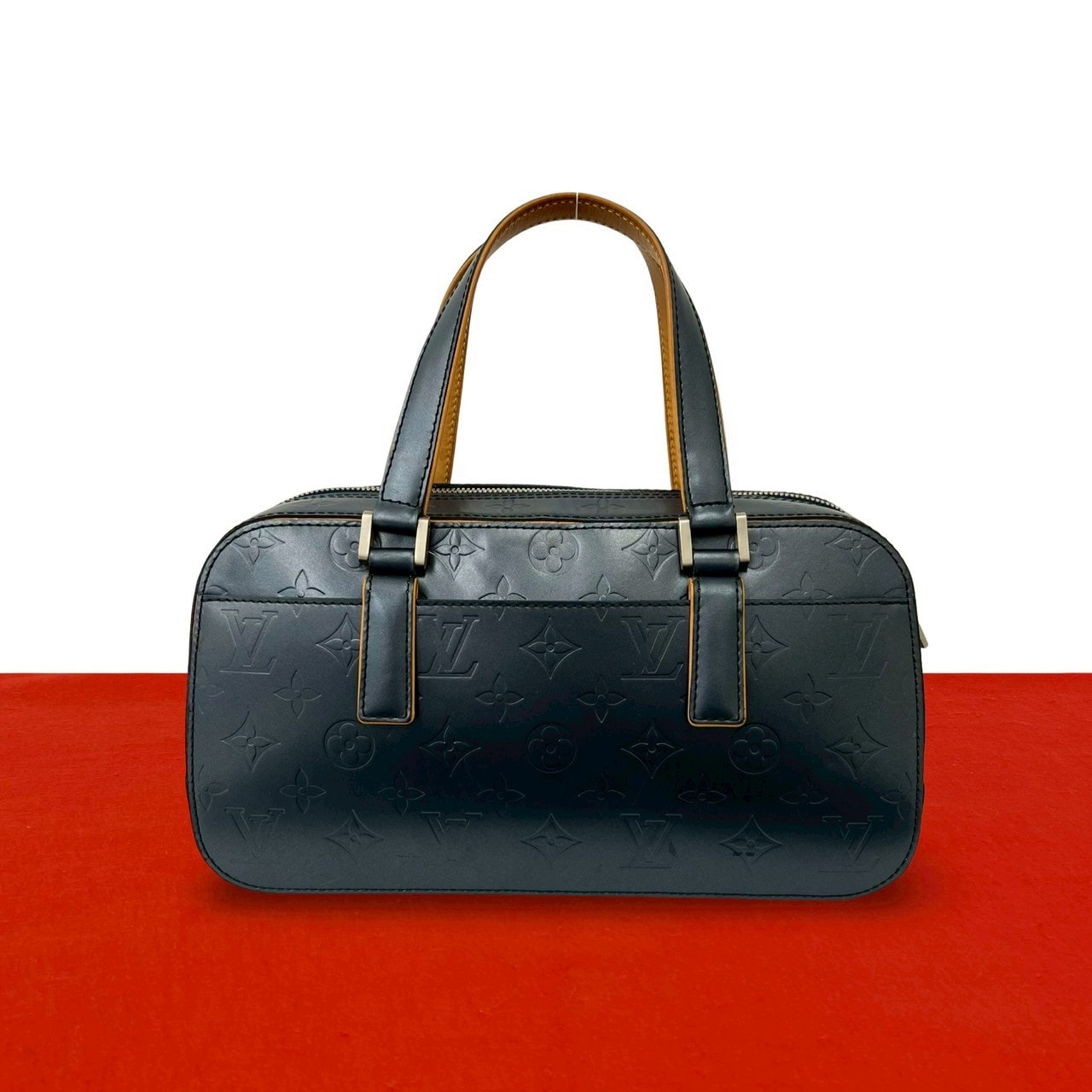 LOUIS VUITTON ルイヴィトン シェルトン モノグラムマット レザー ハンドバッグ ネイビー
 28026