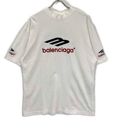 バレンシアガ 23年 764235 ホワイト 3B Sports icon Tシャツ S
