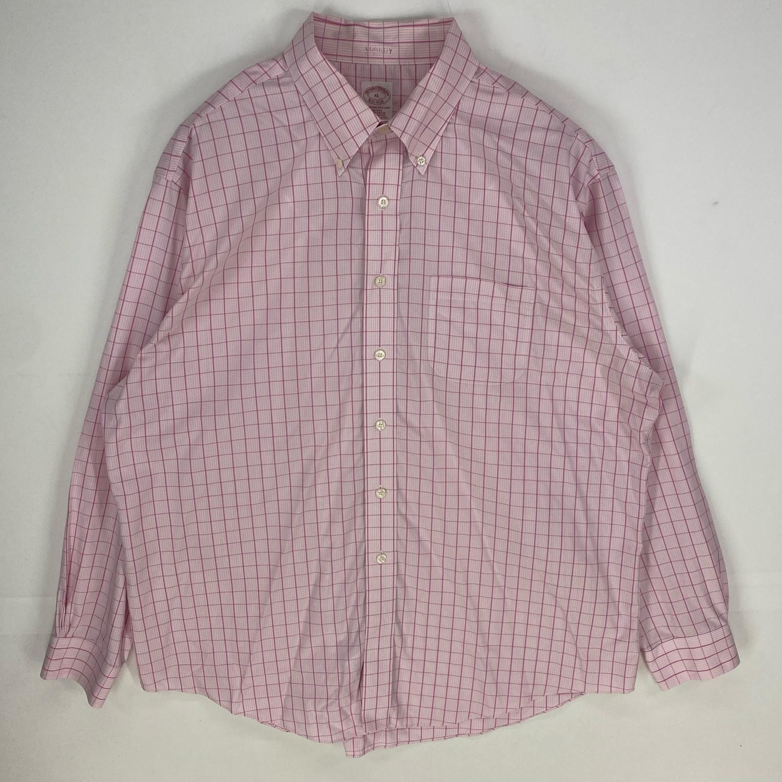 古着 ブルックスブラザーズ Brooks Brothers 長袖シャツ ボタンダウン 1818 大きいサイズ XL  ピンク系 チェック メンズ