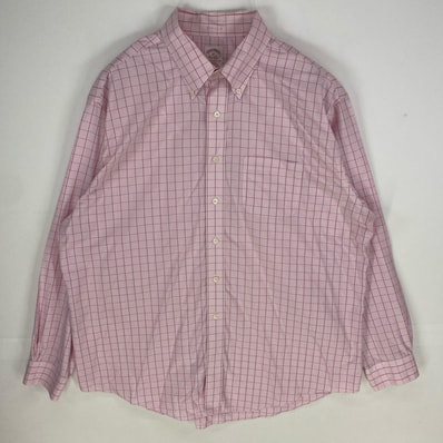 古着 ブルックスブラザーズ Brooks Brothers 長袖シャツ ボタンダウン 1818 大きいサイズ XL ピンク系 チェック メンズ