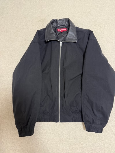 Supreme Leather Collar Utility Jacket "Black"