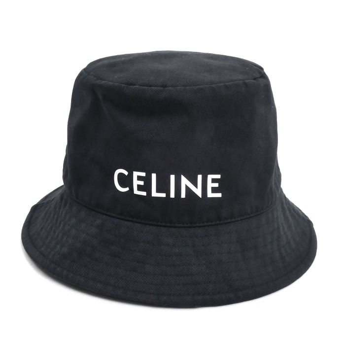 CELINE セリーヌ ロゴプリント ハット ブラック 2AU5B968P M レディース【中古】