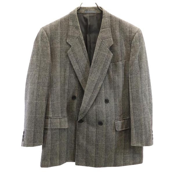 LANVIN ランバン ウール チェック柄 テーラードジャケット グレー