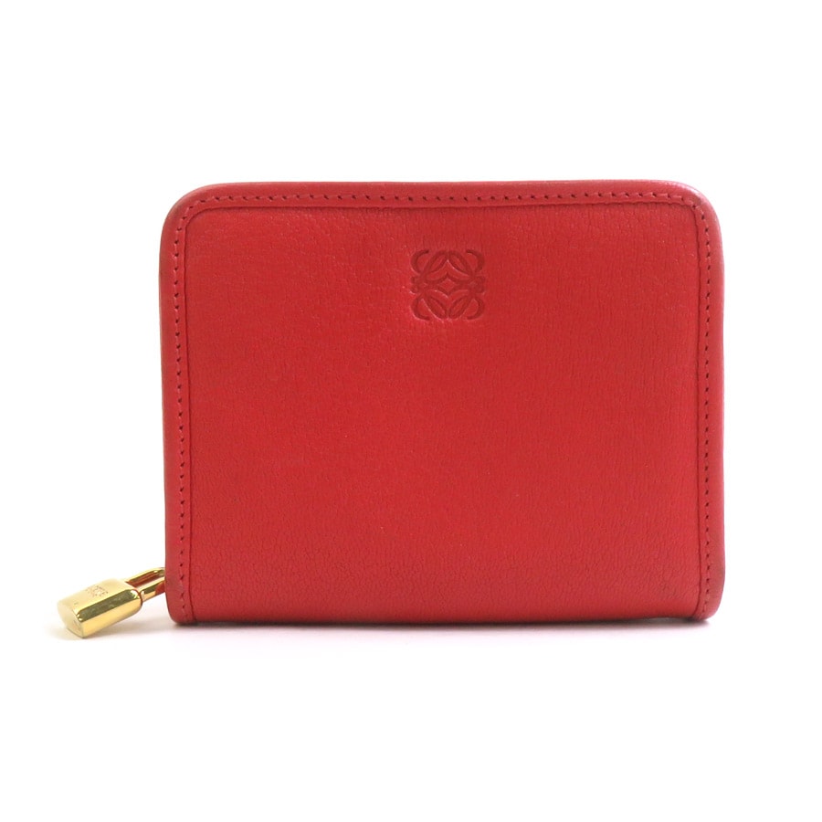 ロエベ LOEWE コインケース レザー オレンジレッド ユニセックス【中古】 h32464a